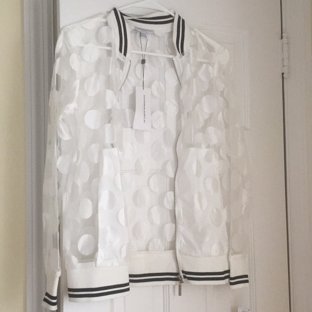 Sheer Polka Dot Bomber Jacket